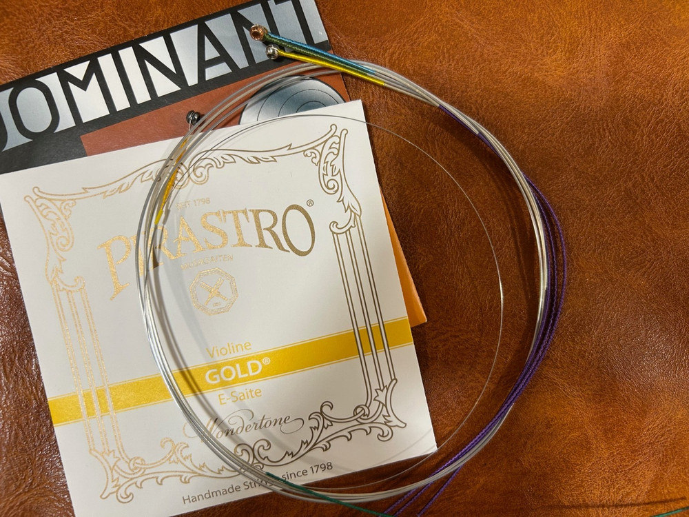 Dominant Violin strings set  A,D,G 4/4 with Gold Label E BALL End