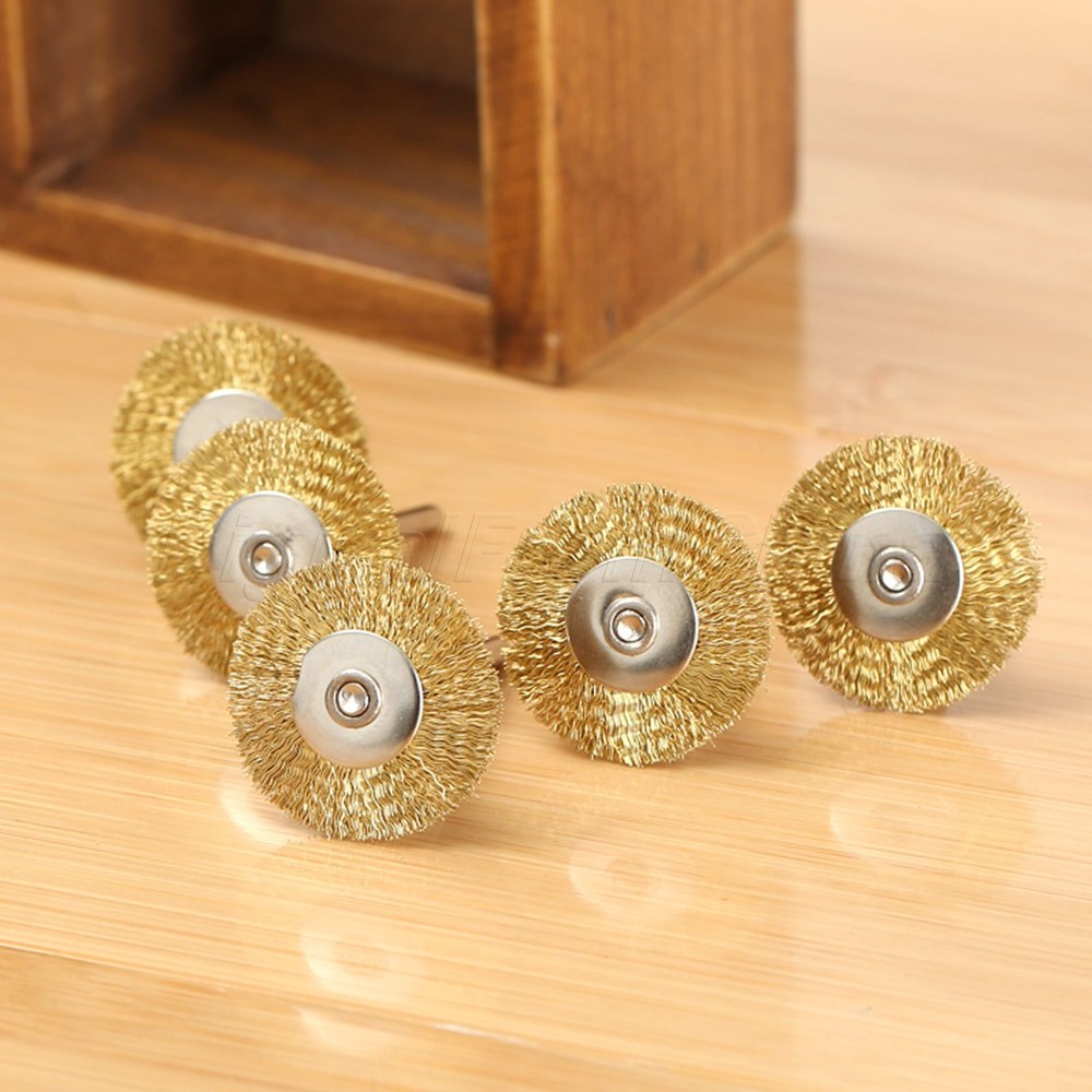 20Pc Brass Wire Wheel Brushes for Rotary Power Tool Drill Rust Weld Die Grinder