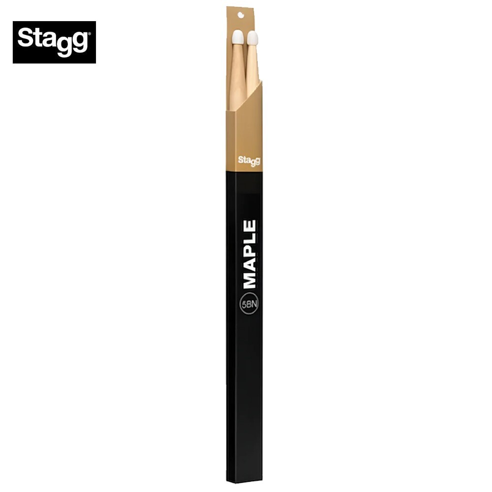 Stagg 1-Pair Maple 5BN Nylon Tip Drum Sticks SM5BN