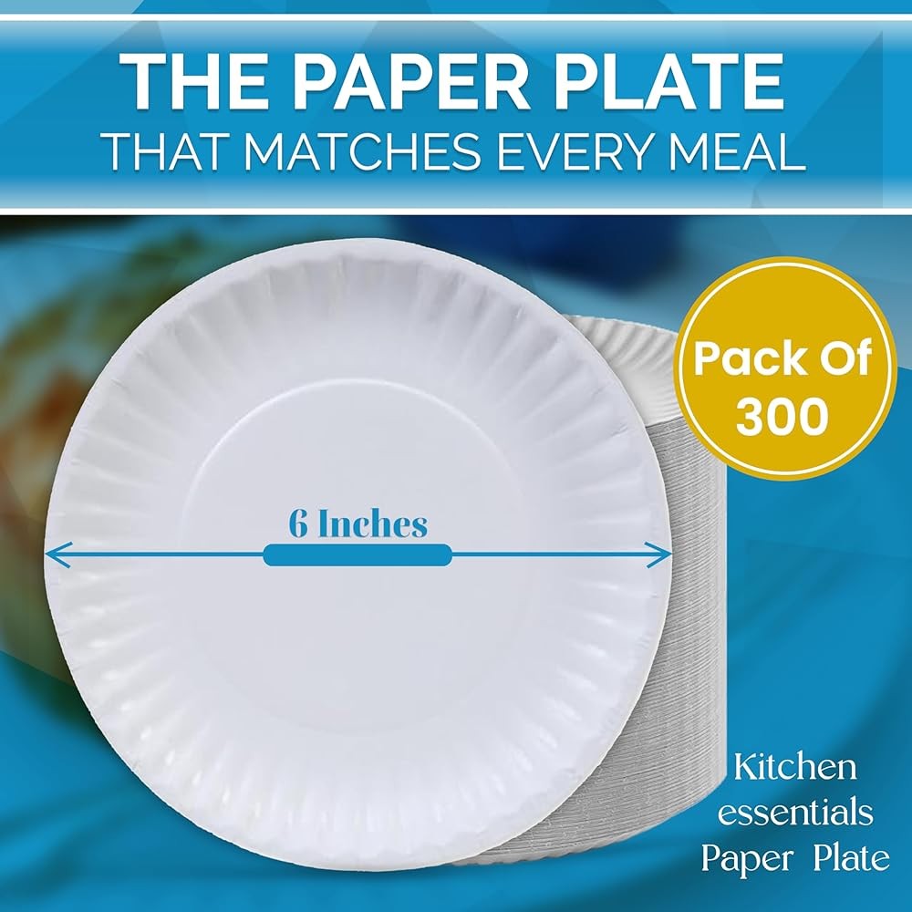 ware - Kitchen entials Paper Plate 6-300 Paper Plate, White
