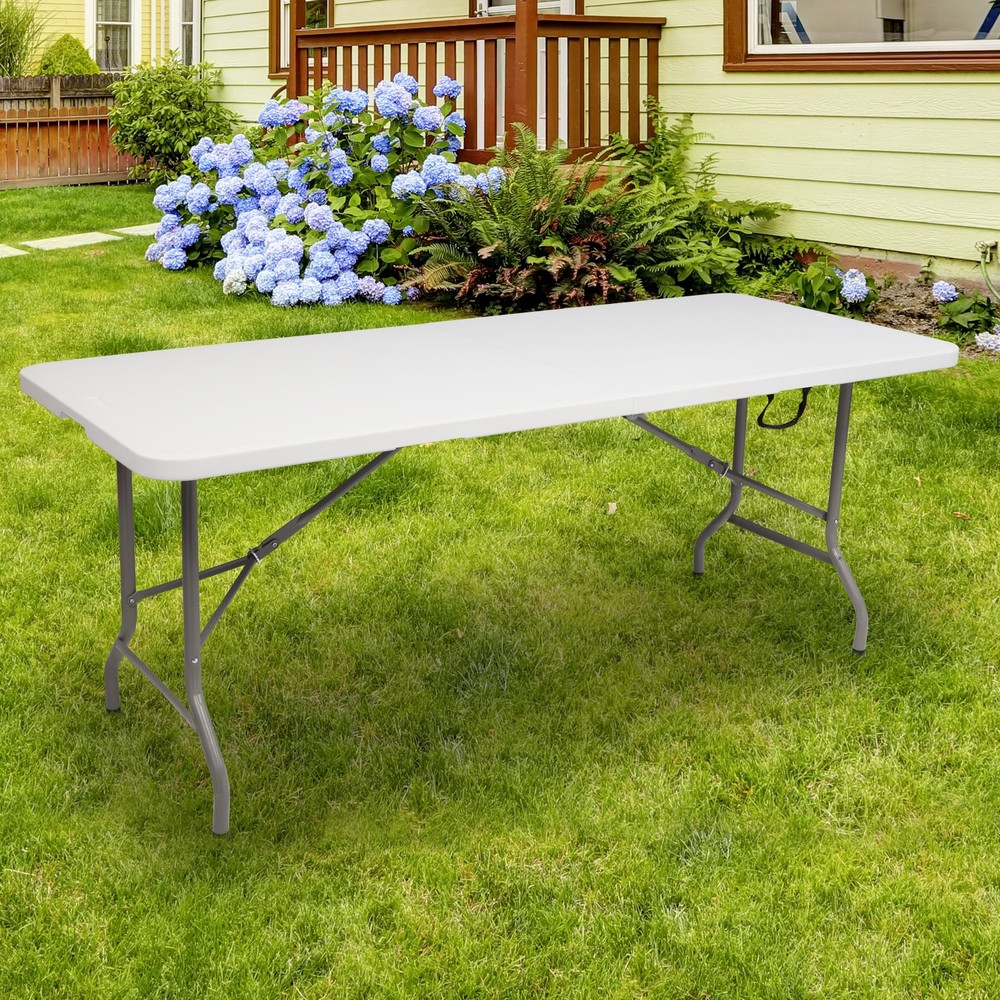 6FT Outdoor Courtyard Foldable Long Table New -