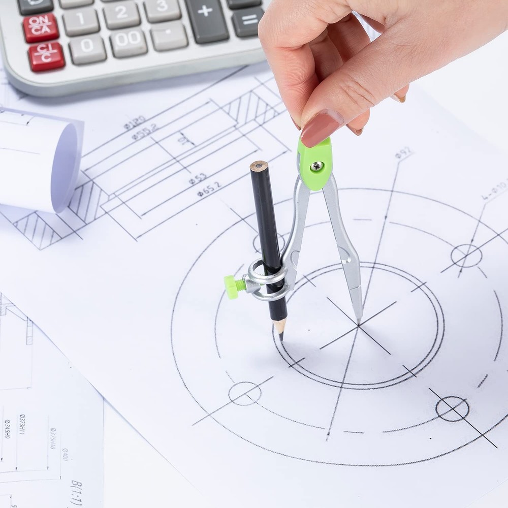 10PCS Geometry Math Kit Set Ruler Compass Protractor Pencil School Supply Box