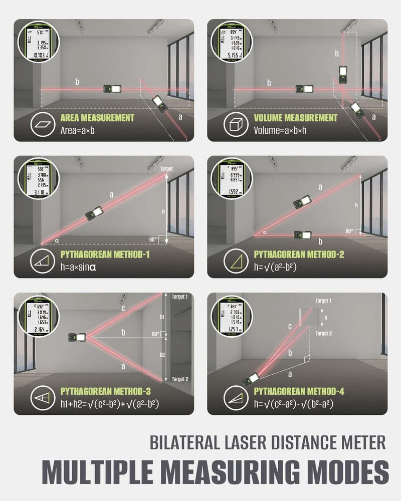Inkerma Dual Laser Measurement Tool, 393Ft/120M Bilateral Green