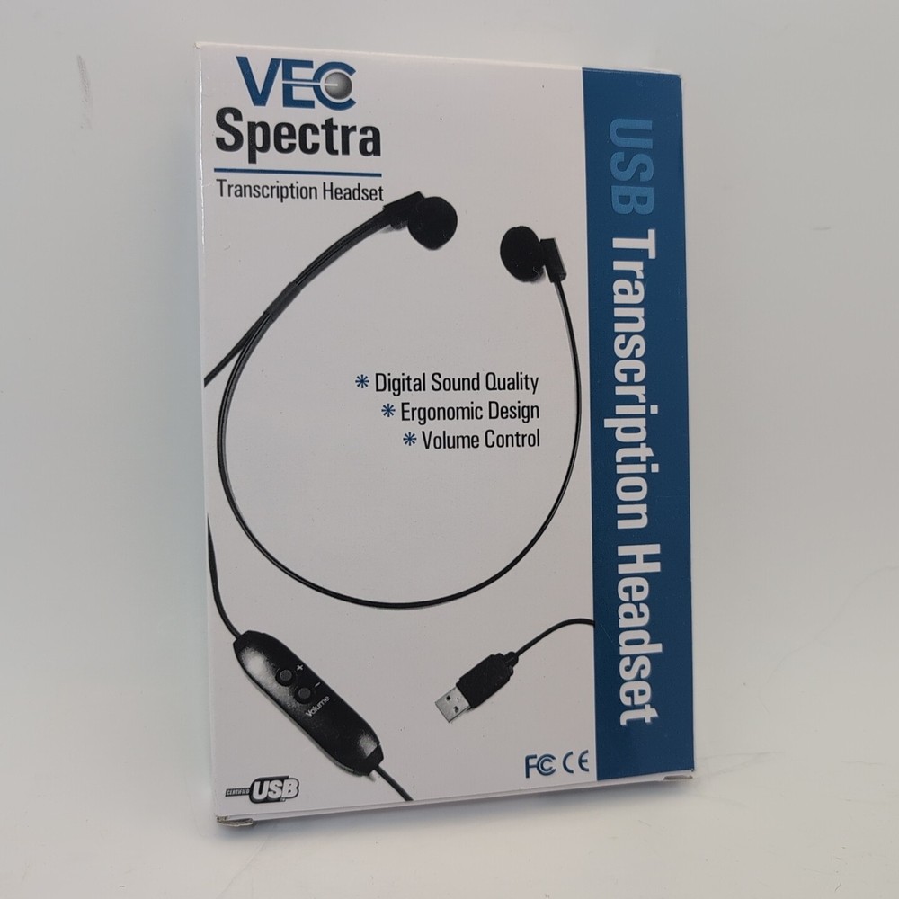 Spectra USB Transcription Headset with in line volume control