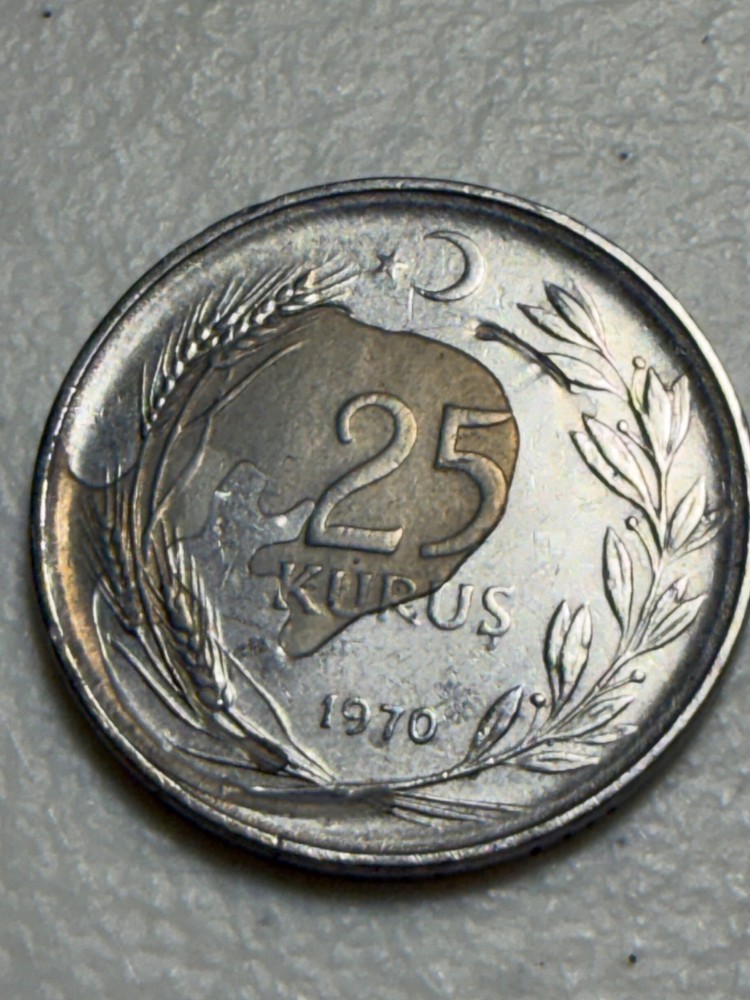 1970 Turkey 25 Kurus Coin