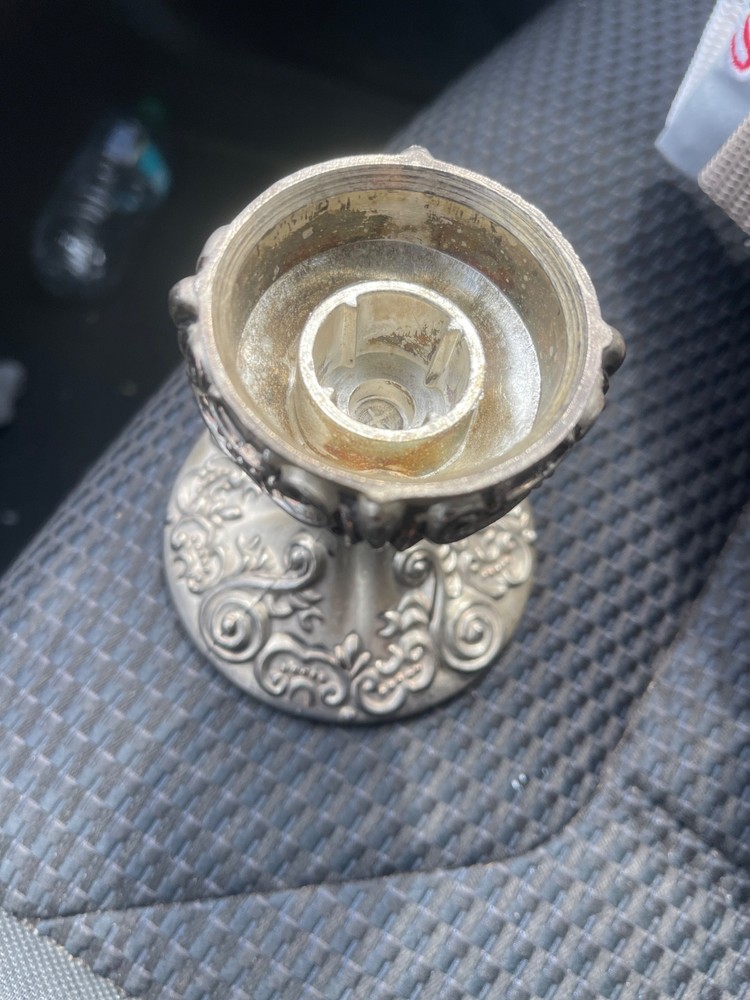 Vintage Godinger Silver Plated Single Candlestick Holder 3-1/2" Tall