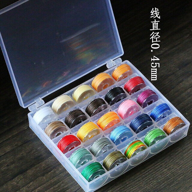 25 Colors/Box Waxed Thread Polyester Cord Wax String Rope for Leather Bag DIY