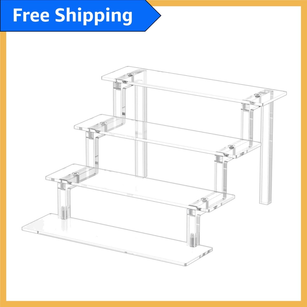 Versatile Acrylic Display Stand - 4-Tier Riser for Cologne & Funko POP Figures