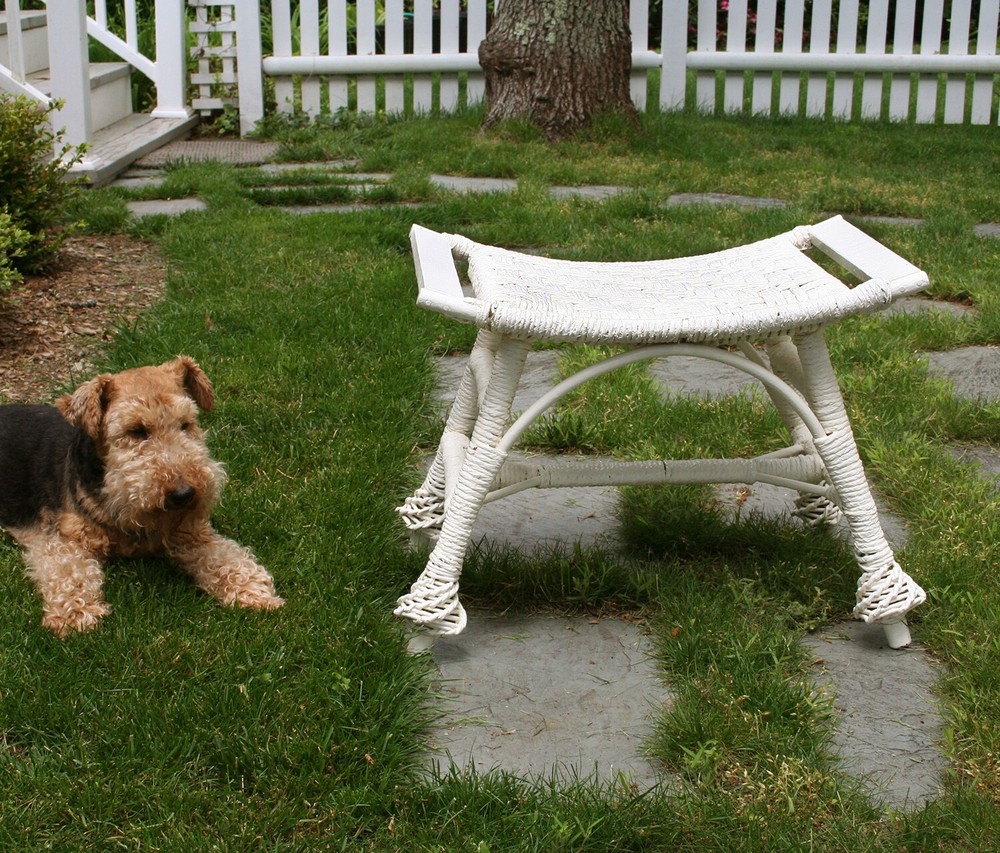 Antique Wicker Bench/Stool, circa 1900