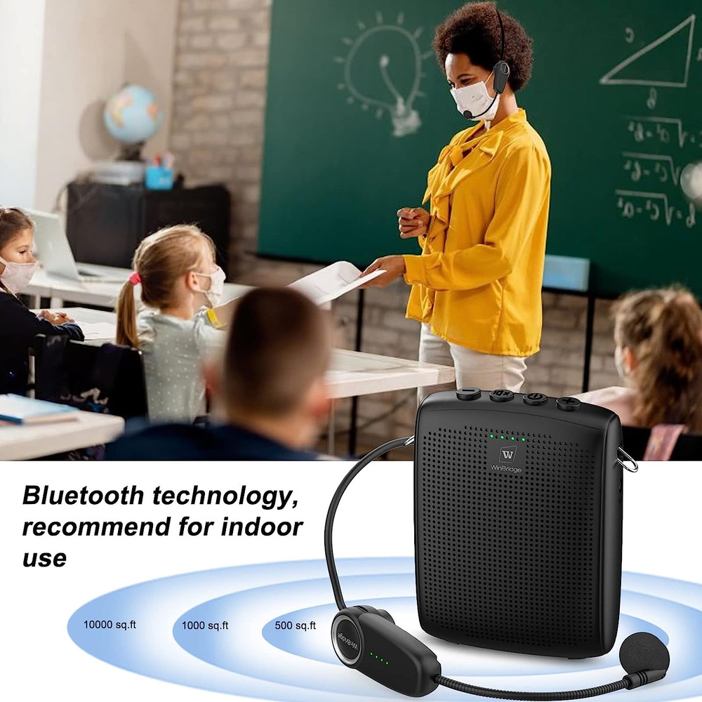 Voice Amplifier with Bluetooth, Portable Speaker and Microphone Set, Wireless Mi