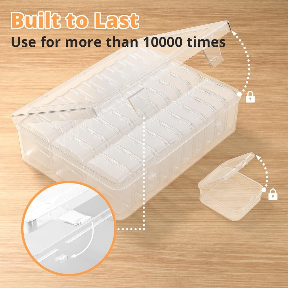 Durable Clear Bead Organizer Box with 31 Compartments - Water-Resistant Design