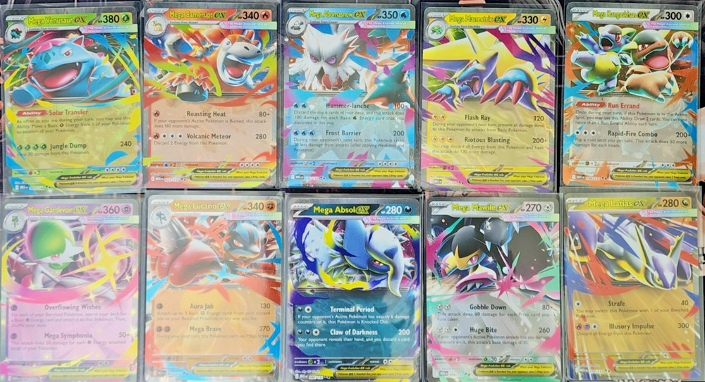 Pokemon TCG Mega Evolution 1-132 100% Complete Base Master Set w/Binder