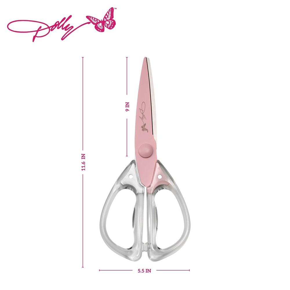 AllPurpose Kitchen Scissors with Pink Blade and Clear Acrylic Handle Sharp S...