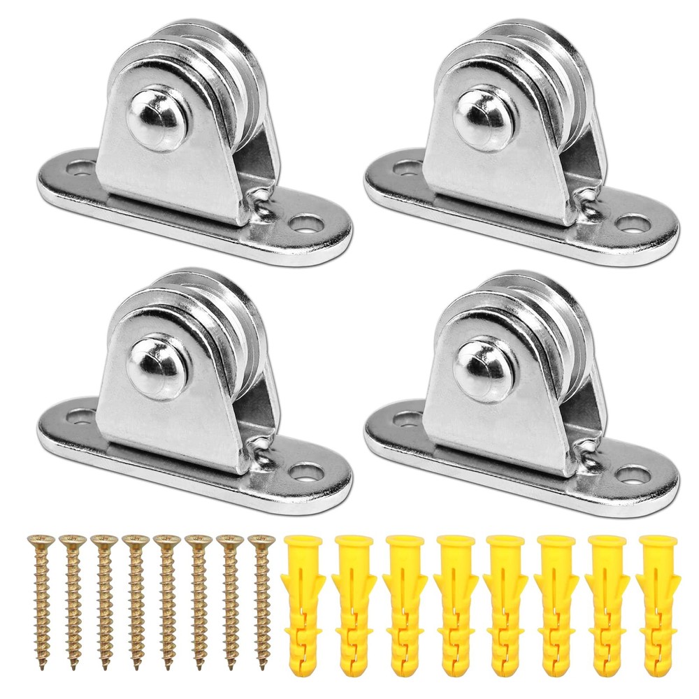 Small Pulley Block Silent Wall Ceiling Mount Pulley with Bearing Fixed Pulley...