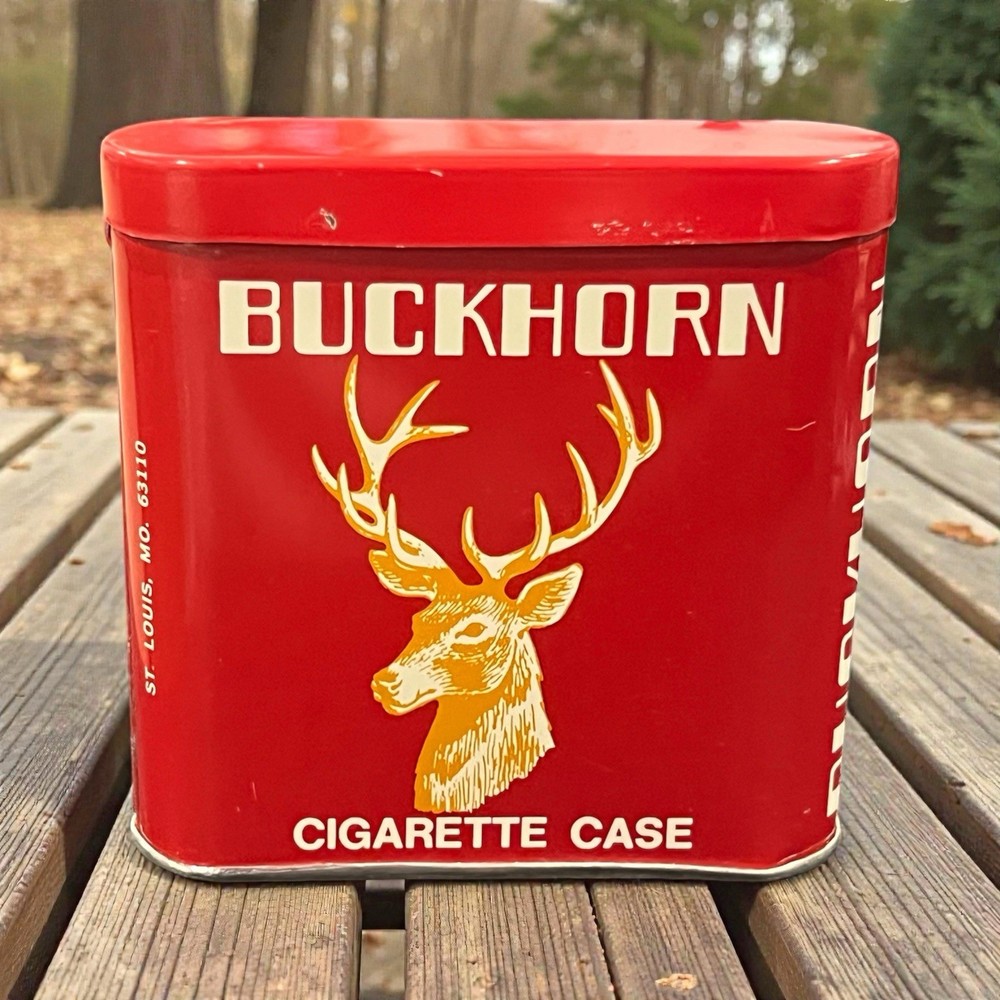Buckhorn Cigarette Case Litho Pocket Tin