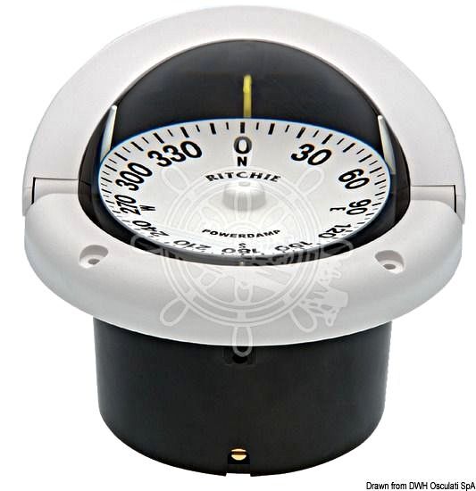 RITCHIE Helmsman Built-In Compass 3 Inches 3/4 White/Whit
