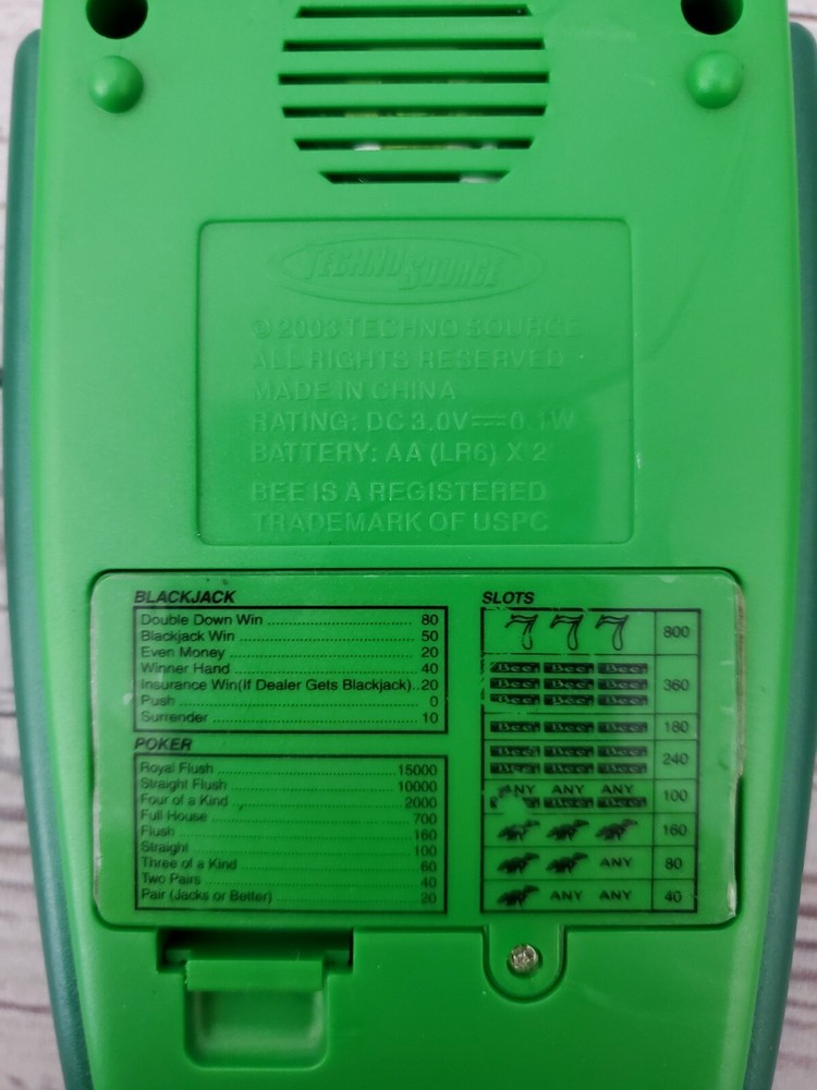 Illuminated BEE 3 in 1 Casino Game Electronic Handheld By Techno Source TESTED!