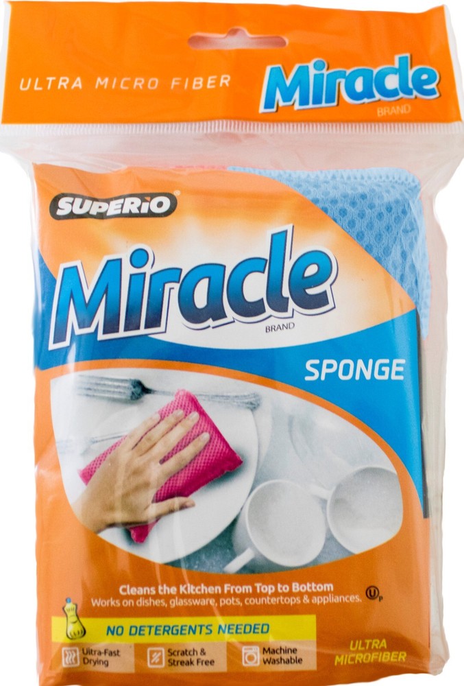 Microfiber Kitchen Sponges for multi uses, Kitchen, Garage, 6-Pack, Scratch free