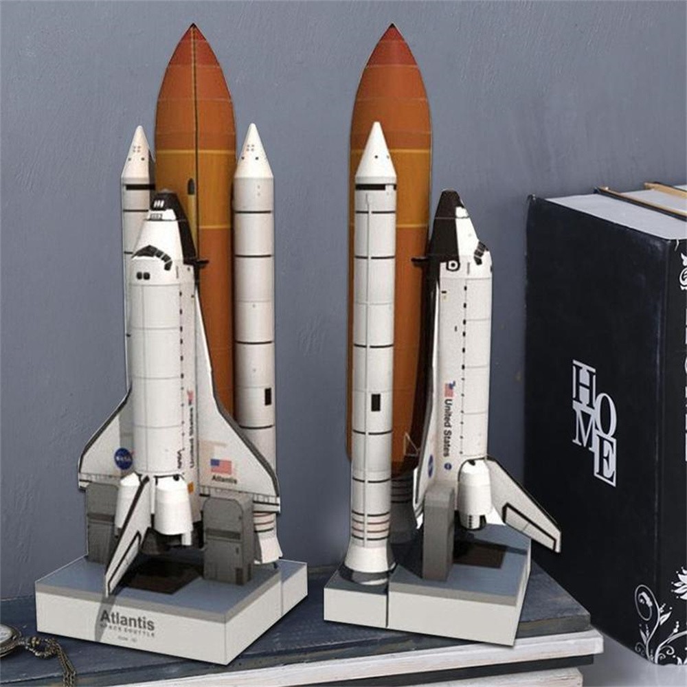 1/150 Space Shuttle Atlantis Paper Model Handmade Space Rocket Craft Unassembled