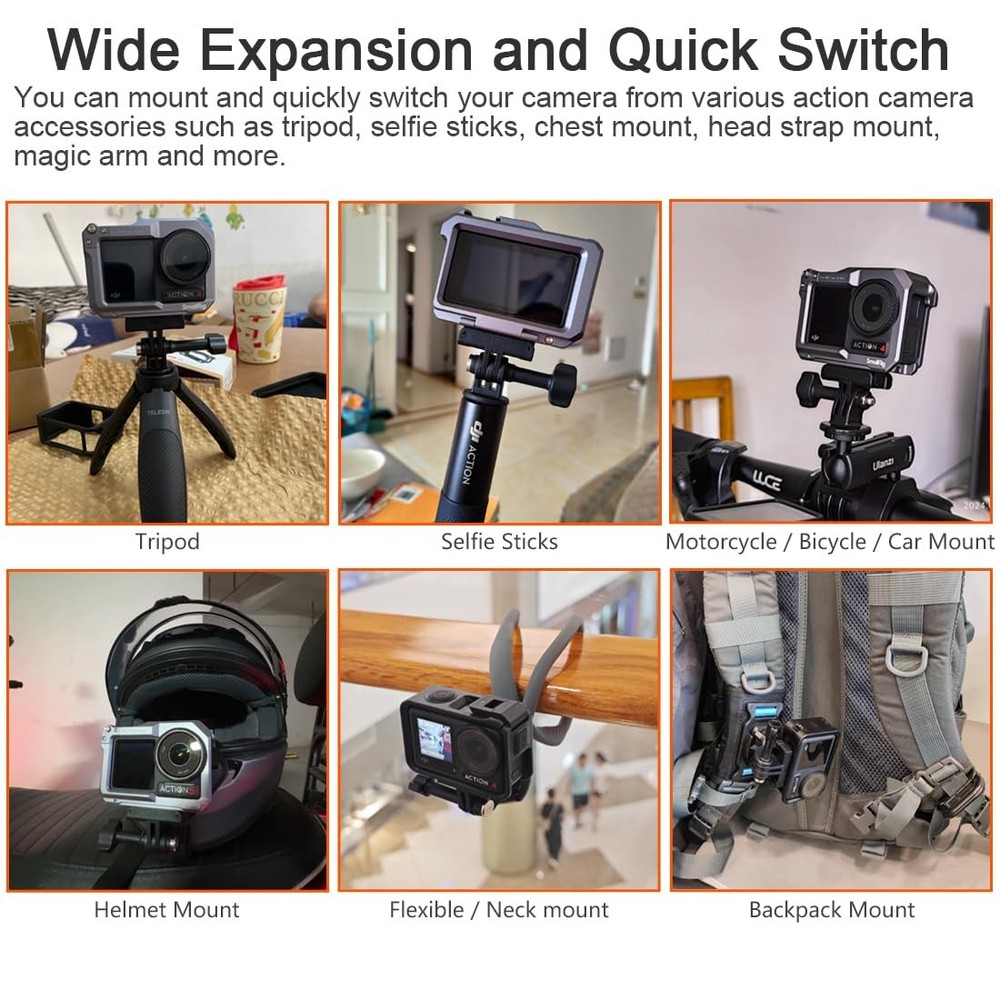 DEKEENSTAR Magnetic Quick Release Mount Adapter for DJI OSMO 360/Action 5...
