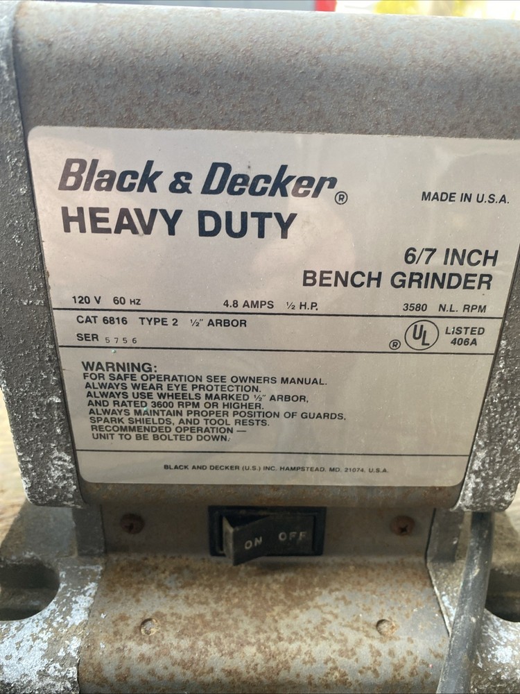 Black & Decker Heavy Duty Double Wheel Grinder 6-7" DB-01