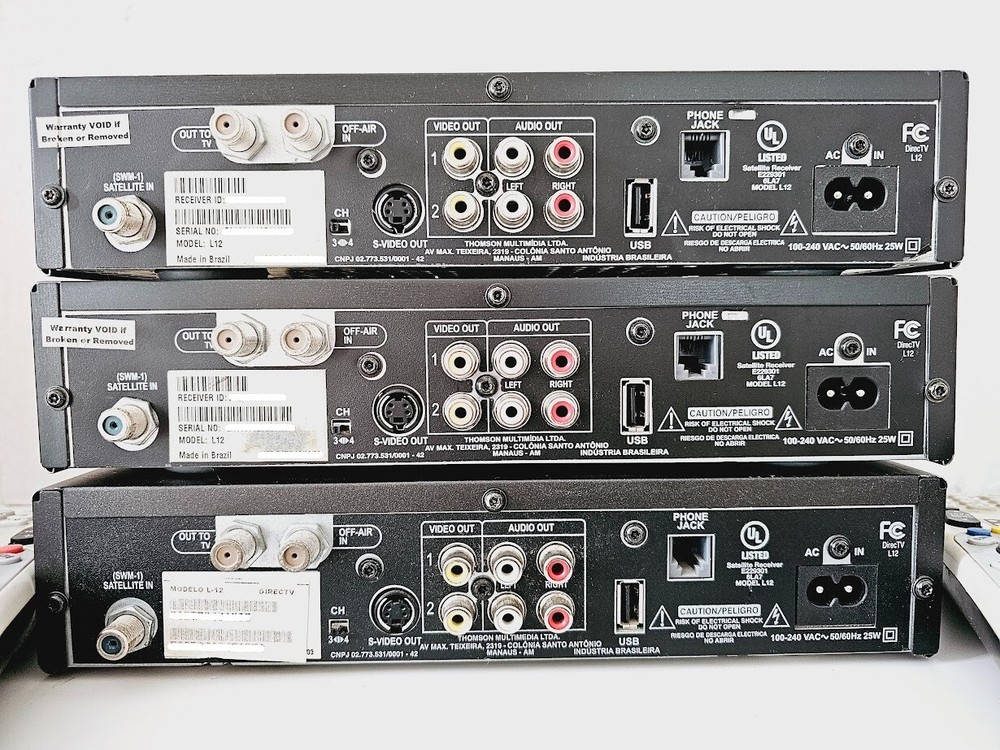 4-Pack DIRECTV Digital Television Multi-Satellite Receiver Box (L12 / D12-300)