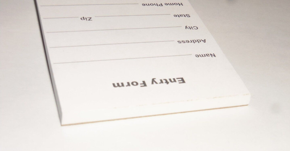 Contest Entry Forms 100 Forms Per Pad Blank Sheets 3in wide 4in tall