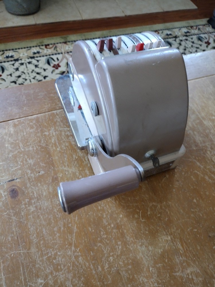 F & E "Excel" Model Check Protector by Hedman Co Chicago - Vintage Check Printer