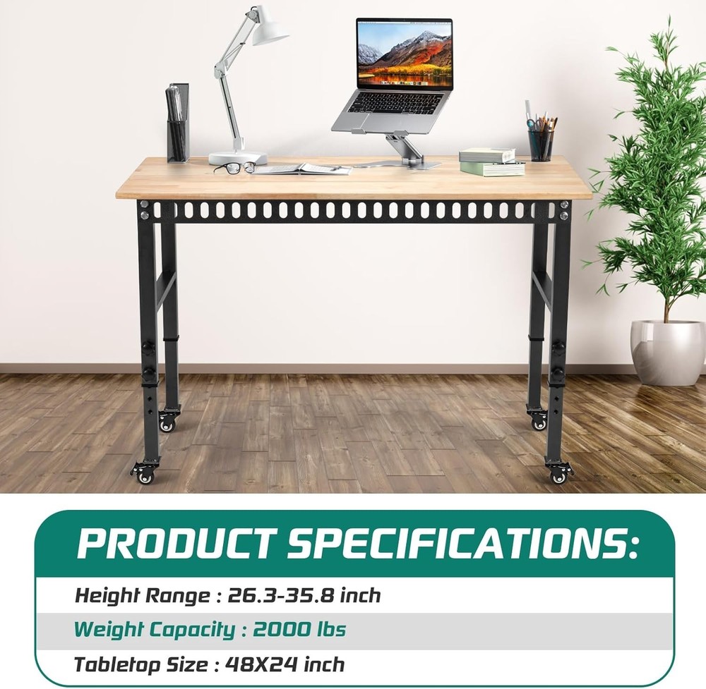 Multi-Height 48" Workbench with Heavy Duty Capability - Perfect for Any Project