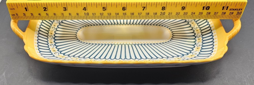 Beautiful Set of 3 Double Handle Rectangular Ceramic Serving Trays