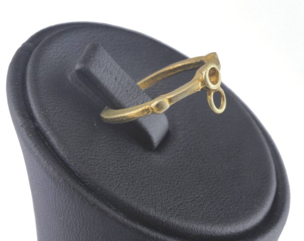 Adjustable Ring Loop Bezel Raw brass 16mm 5.5US inner size - Adjustable 2665