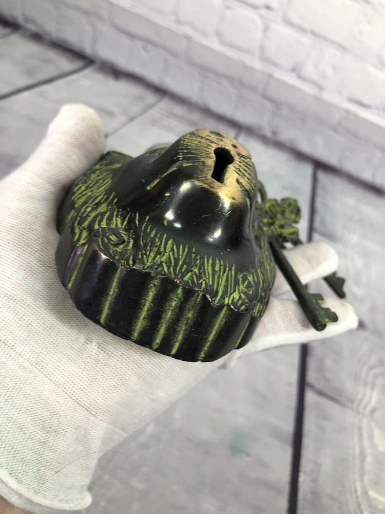 Trinetra artizan solid brass lion padlock with 2 keys fully functional 5.5x 3.5
