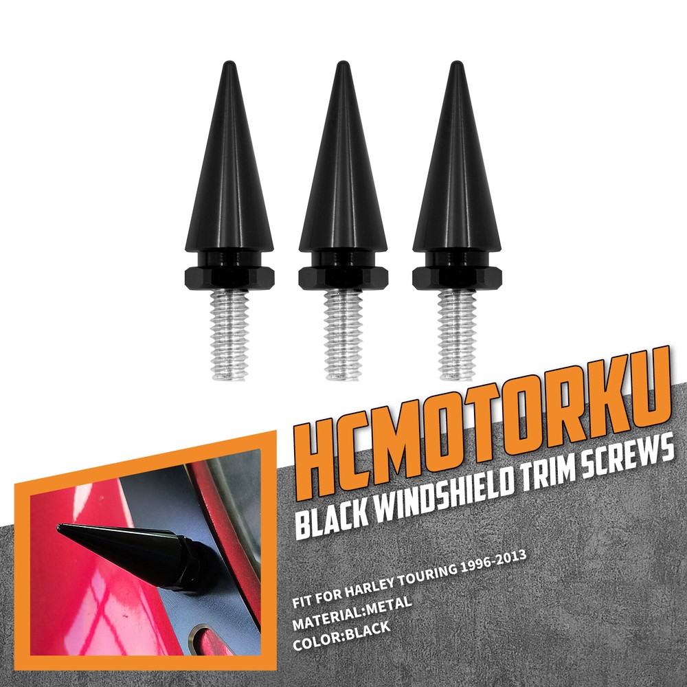 Impaler Spike Wind Screen Windshield Black Bolt For Harley Electra Street Glide