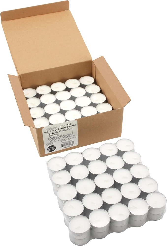 50 Count Unscented White Tealight Candles - Long Burning and Smokeless Elegance
