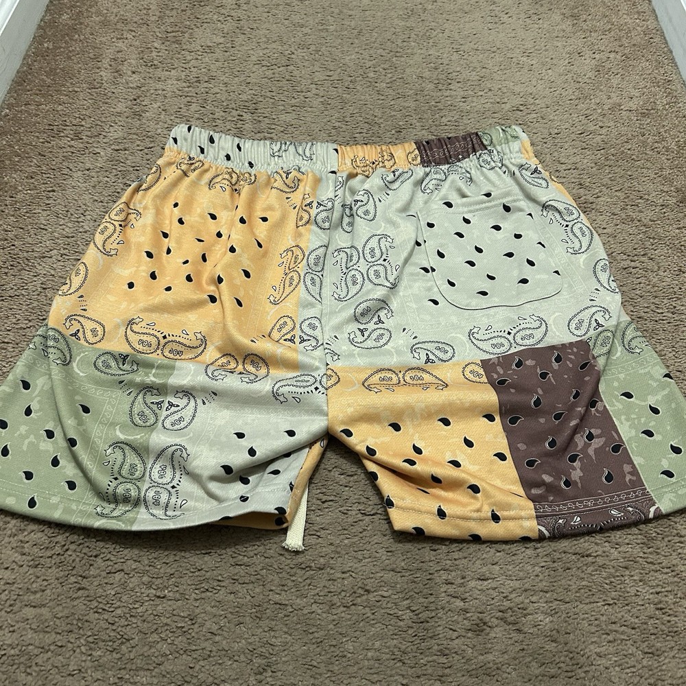 Earthbound Paisley Parchwork Shorts Drawstring Pull On Size Large Multicolor NWT