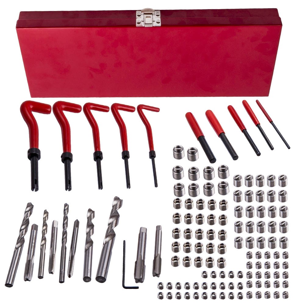 WIRE THREAD INSERT KIT M5-M12 WITH DRILL BITS TAPS TOOLS CASE 131PCS