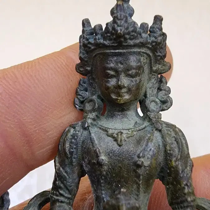 Small Copper-Red Incense Burner with Intricate Carving