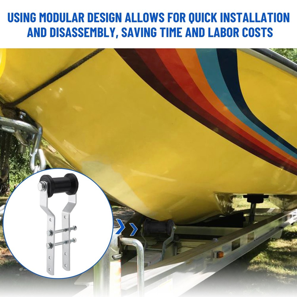 5" Adjustable Rubber Keel Roller with Panel Bracket Assembly for 3" Wide Tongue