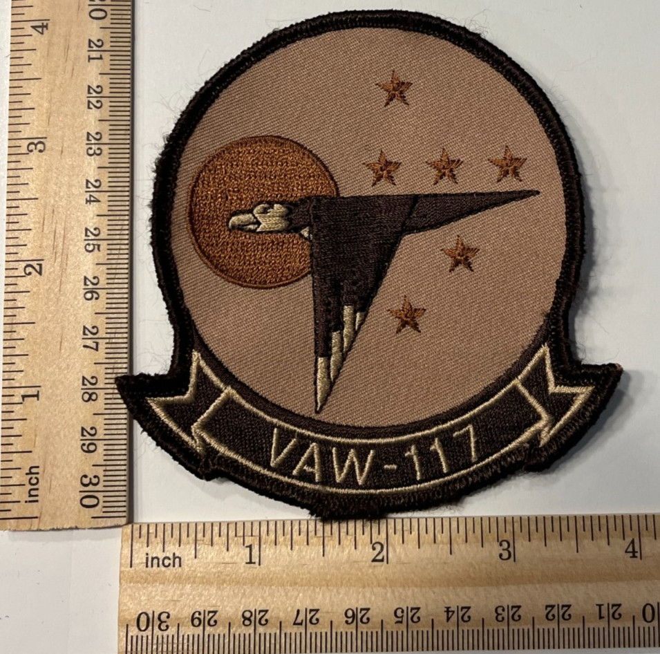 US NAVY PATCH: VAW-117 Airborne Command & Control Squadron 117 Wallbanger E-2D