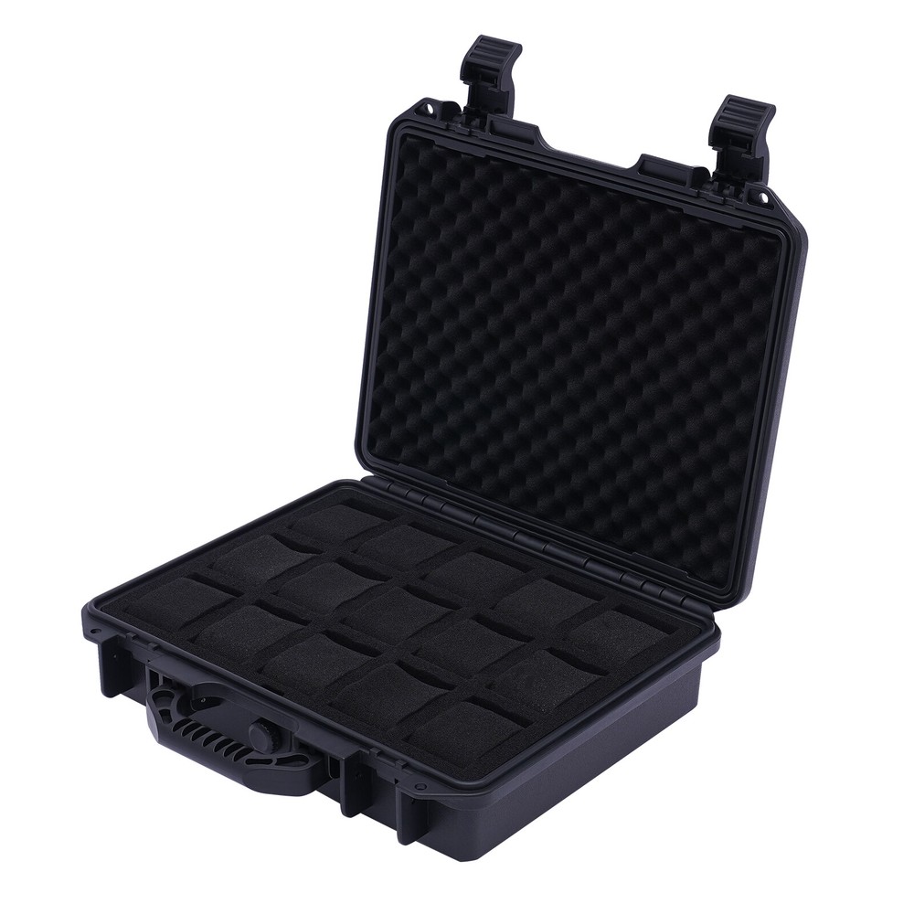 15 Slots Watch Storage Box Case Waterproof Plastic Suitcase Display Storage Case