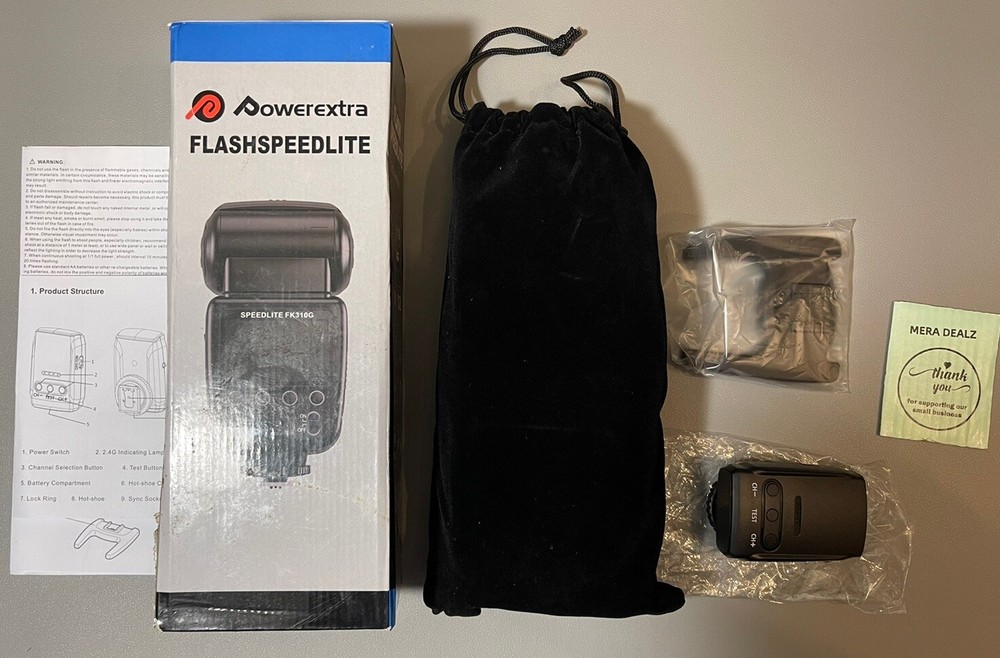 Powerextra LCD Display Flash Speedlite, 2.4G Wireless Flash Trigger Transmitter