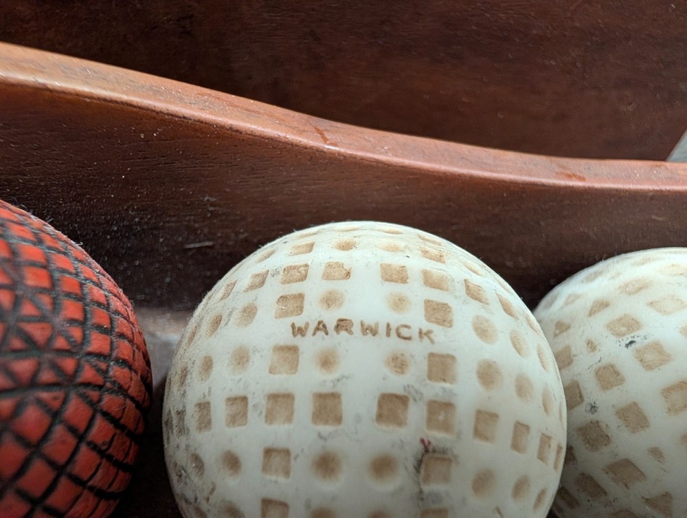 Vintage Golf Ball Evolution Display Set Warwick Feathery Gutta Haskell
