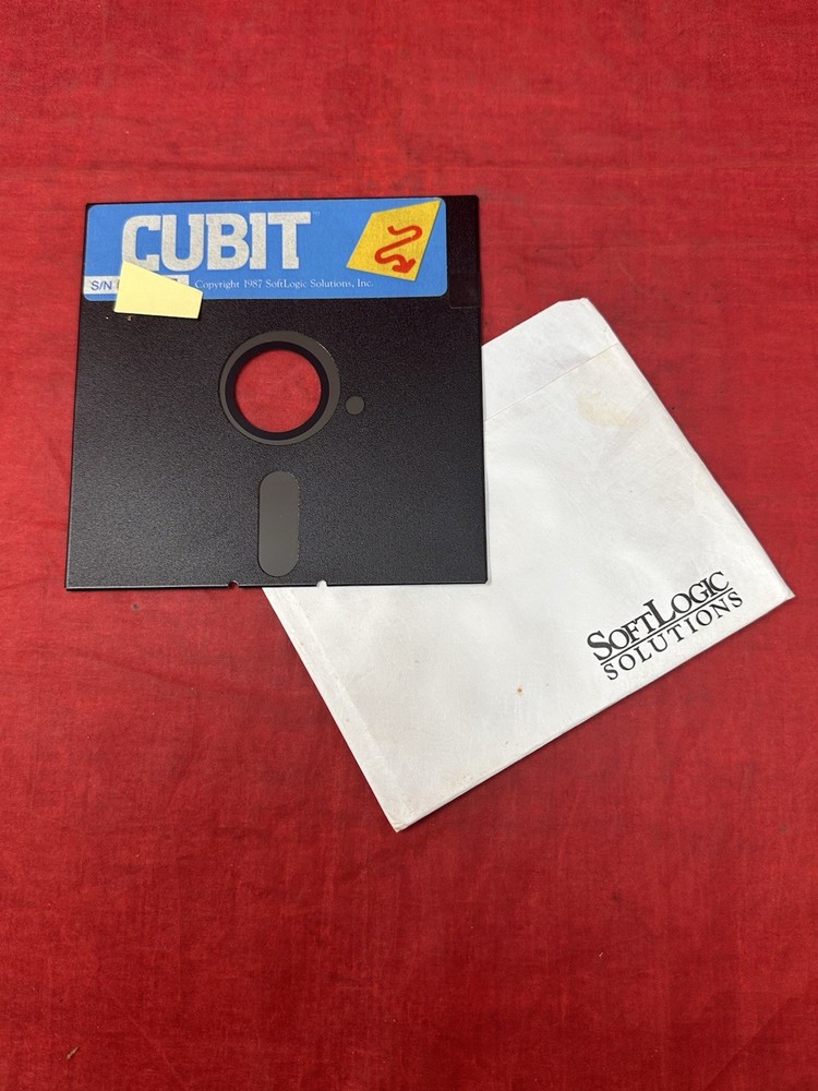 Vintage SoftLogic Cubit File Compressing Software 5.25" Disk 1987 PC Computer