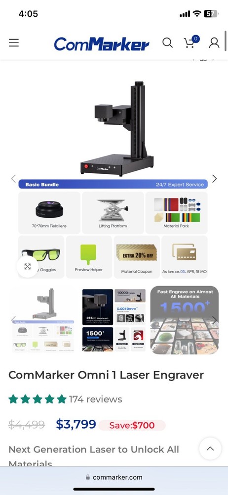 Commarker Omni 1 . High Precision Laser Machine.