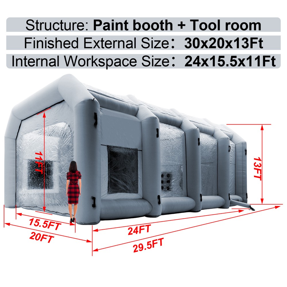 𝟑𝟎𝐱𝟐𝟎𝐱𝟏𝟑𝐅𝐭 Portable Inflatable Paint Booth