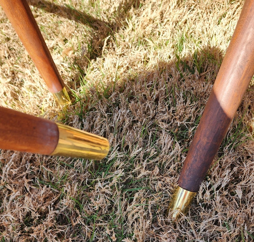 MCM Craddock Refinished Walnut Scissor Leg Table and 6 Chairs