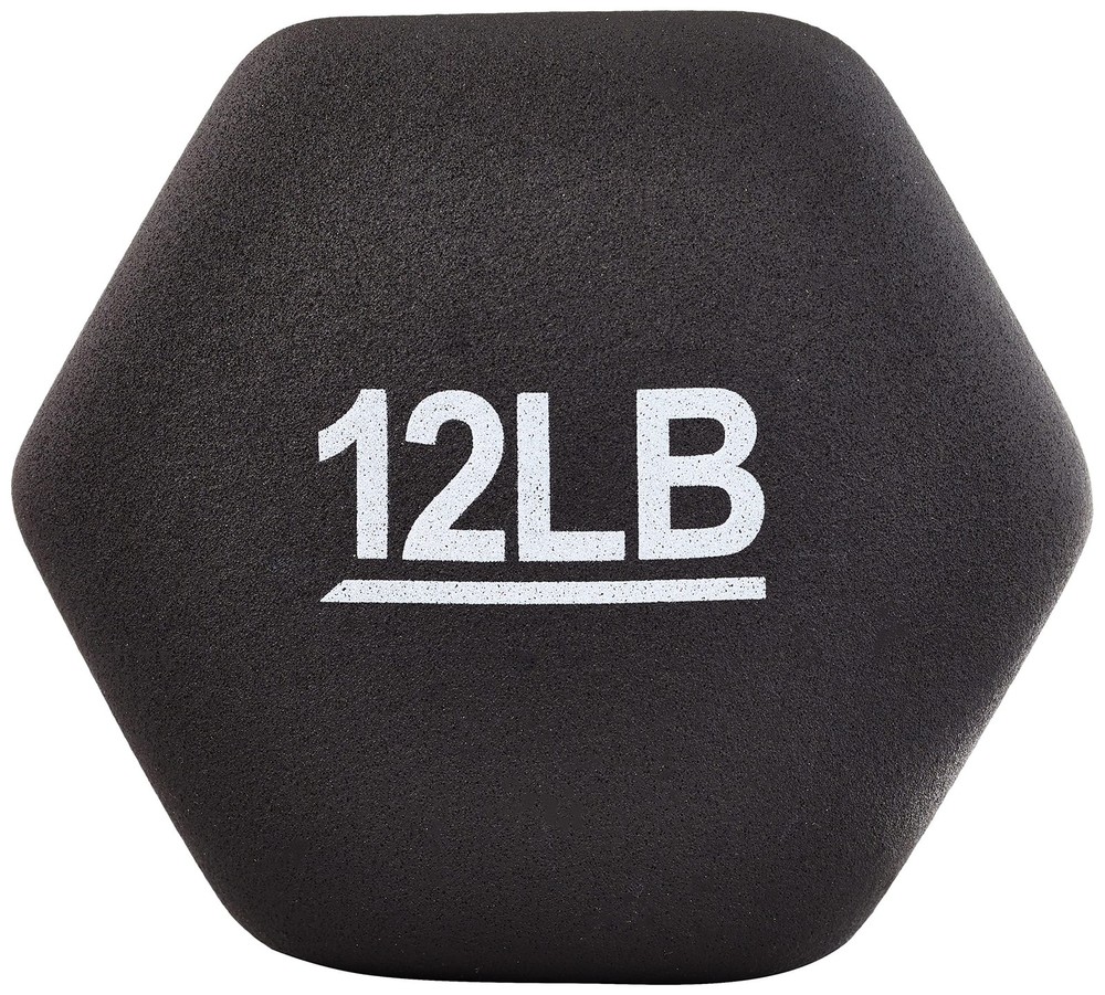 Amazon Basics Neoprene Dumbbell Hand Weights, Easy to Hold, 12 pound, Black