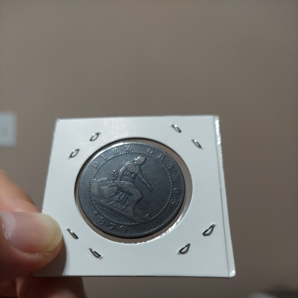 1870 Diez Centimos Coin Spain
