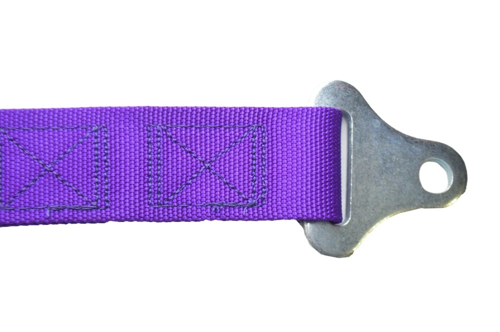 PURPLE 4 POINT SEAT BELT 2" HARNESS PULL UP LAP BELTS FLOOR MOUNT PUSH BUTTON