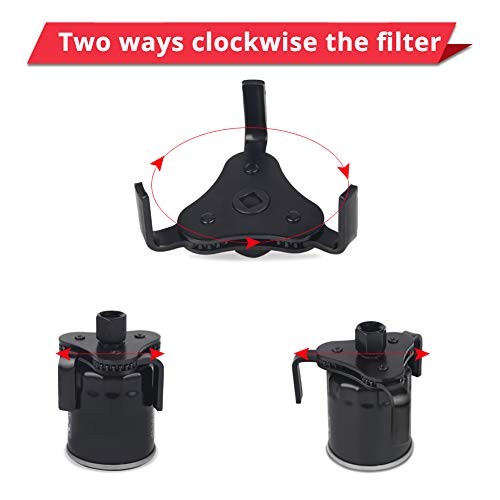 Universal Adjustable Oil Filter Wrench Range 2-1/2 inch from 4 inch 3 Leg